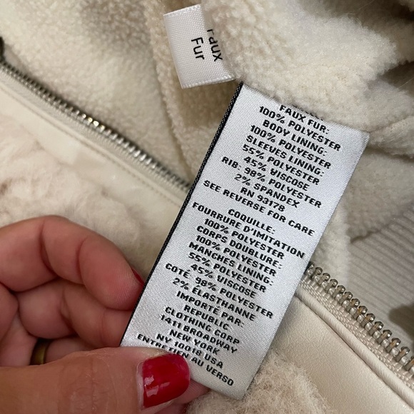 Jason Wu Ivory Cream Faux Fur Bomber Winter Jacket Zip Up Coat - Picture 11 of 12